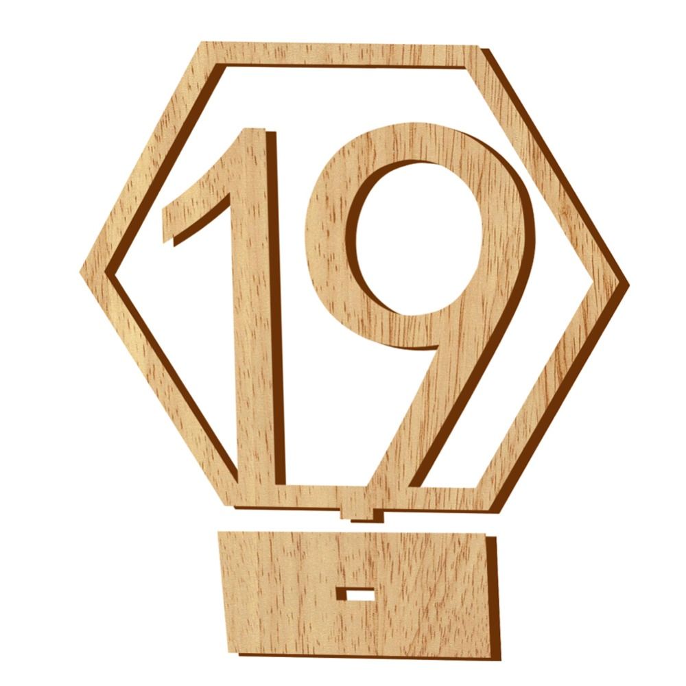 1-20 Numbers Wood Signs Wedding Hexagon Table Number Wooden