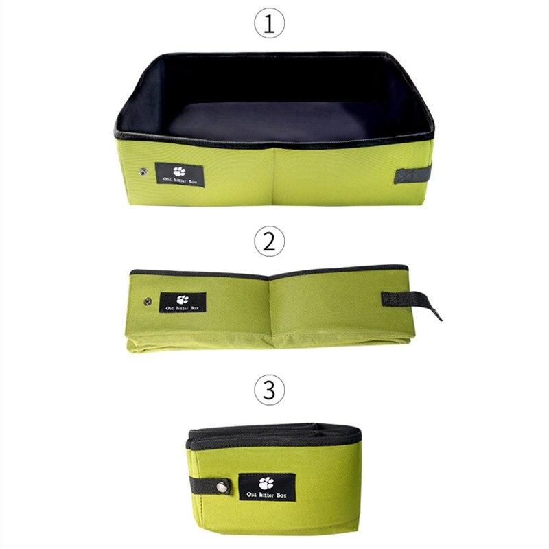 Foldable Cat Litter Box Cat Toilet Collapsible Waterproof Sandbox Pan Litter Tray Toilet Travel Pet Cleaning Supplies for Kitten