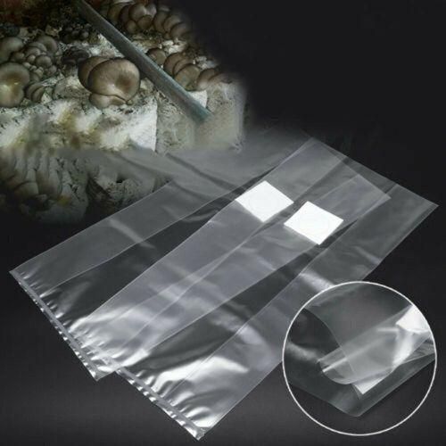 50Pcs PVC Mushroom Spawn Grow Bag Substrate Clear