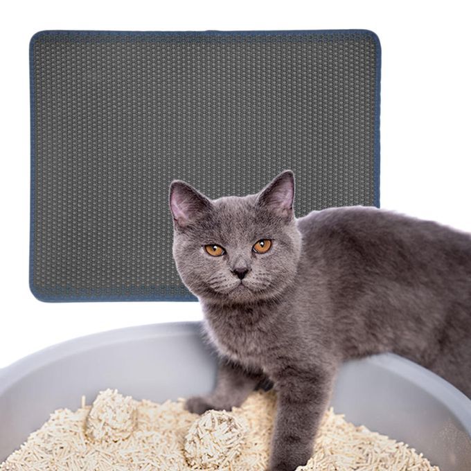 EVA Cat Litter Mat Waterproof Base Litter Boxes Double Gray 40x50cm