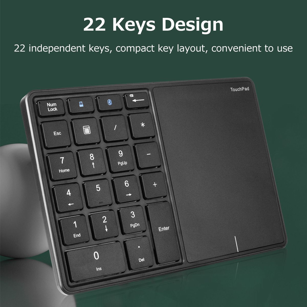 2.4G+BT4.2 Wireless Dual-mode Numeric Keyboard 22Keys