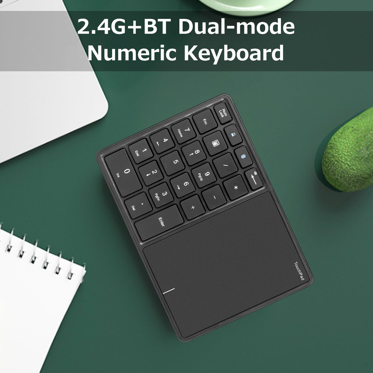 2.4G+BT4.2 Wireless Dual-mode Numeric Keyboard 22Keys