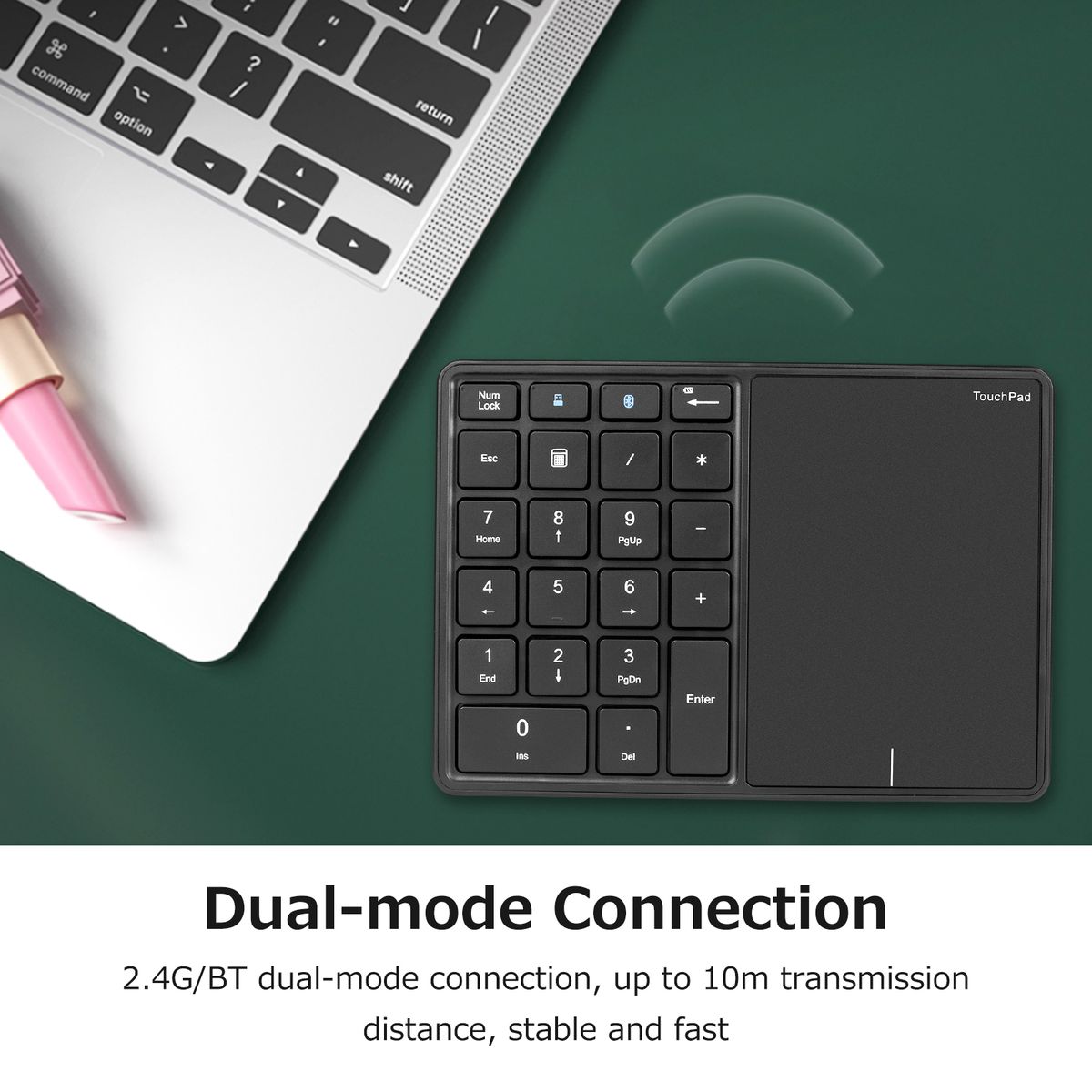 2.4G+BT4.2 Wireless Dual-mode Numeric Keyboard 22Keys