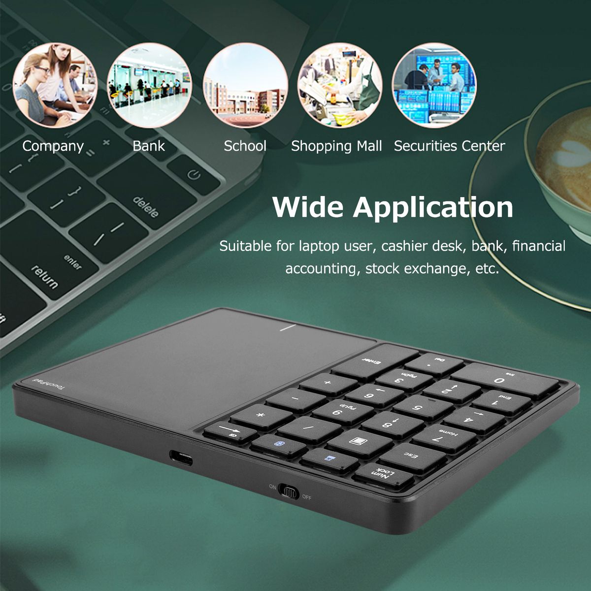 2.4G+BT4.2 Wireless Dual-mode Numeric Keyboard 22Keys