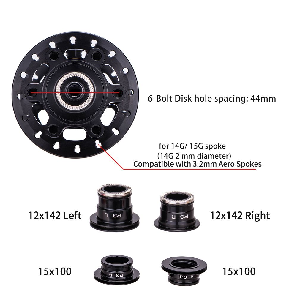6 Bolts Disc Brake Hubs Aluminum Alloy Mountain Bike