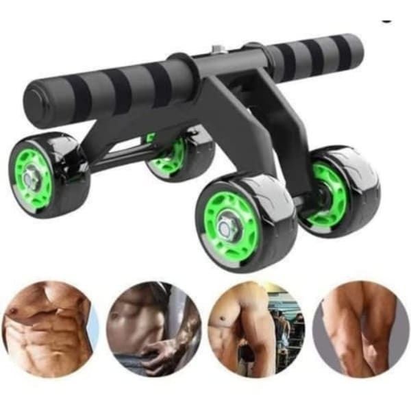 Balanced 4 Wheel Roller Abdominal Exercise + Knee Support