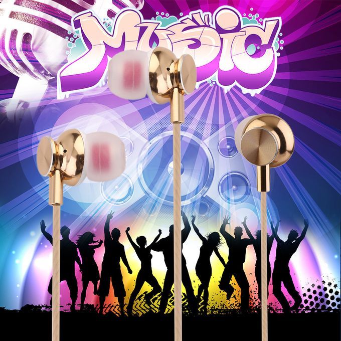 M430   Earphone 3.5mm In-ear    R B  Hifi Earphones With Mi -golden