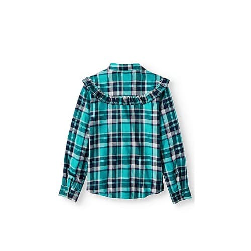 Big Girls Plaid Ruffle Flannel Button Down Shirt
