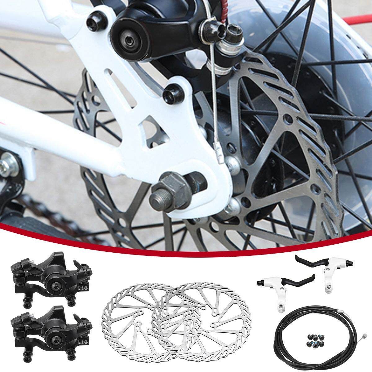 Mountain Bicycle Bike Disc Brake Front Rear Wheel 160mm Rotors Kits Tools