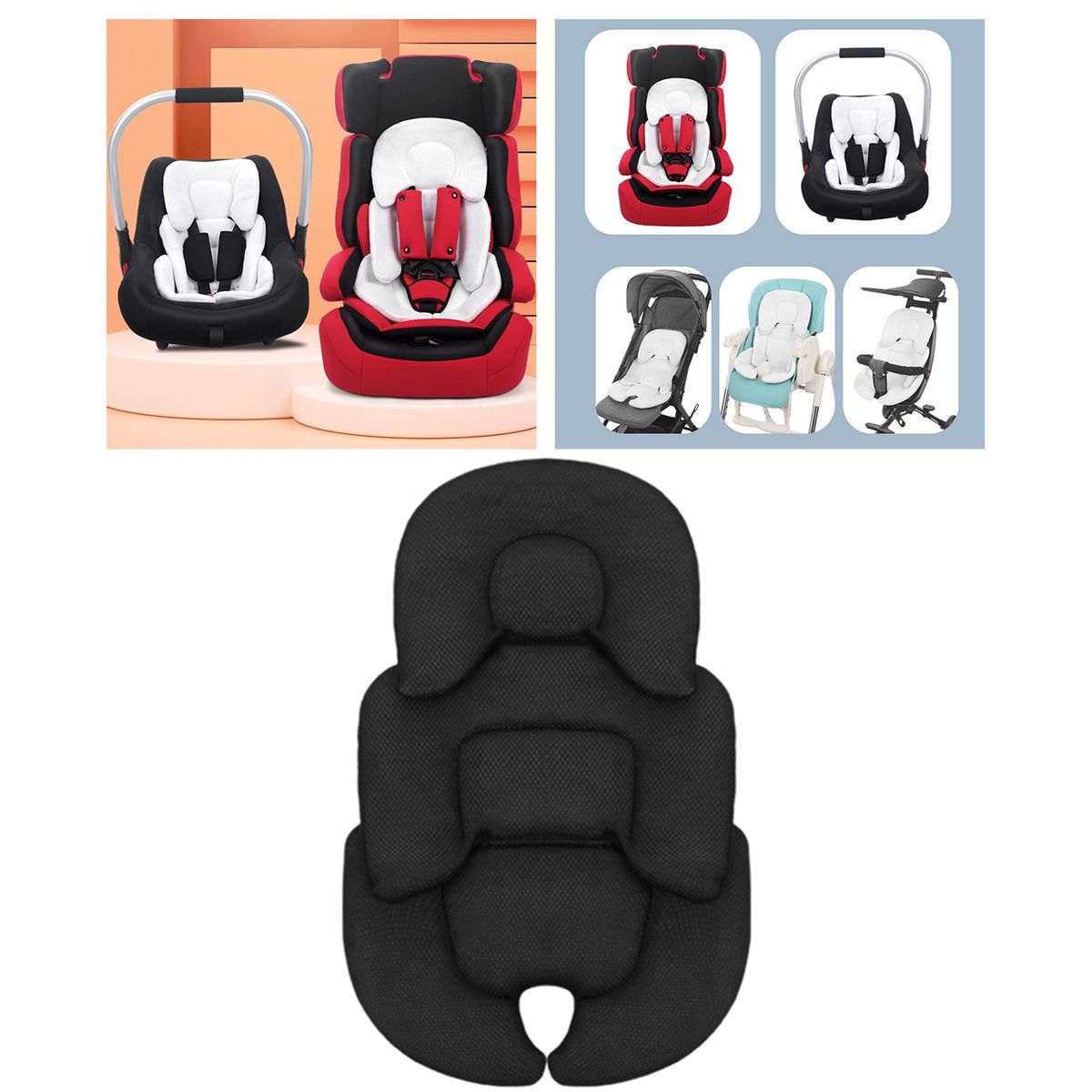 Stroller Cushion Baby Shower Gifts Car Seat Insert For Buggy Black