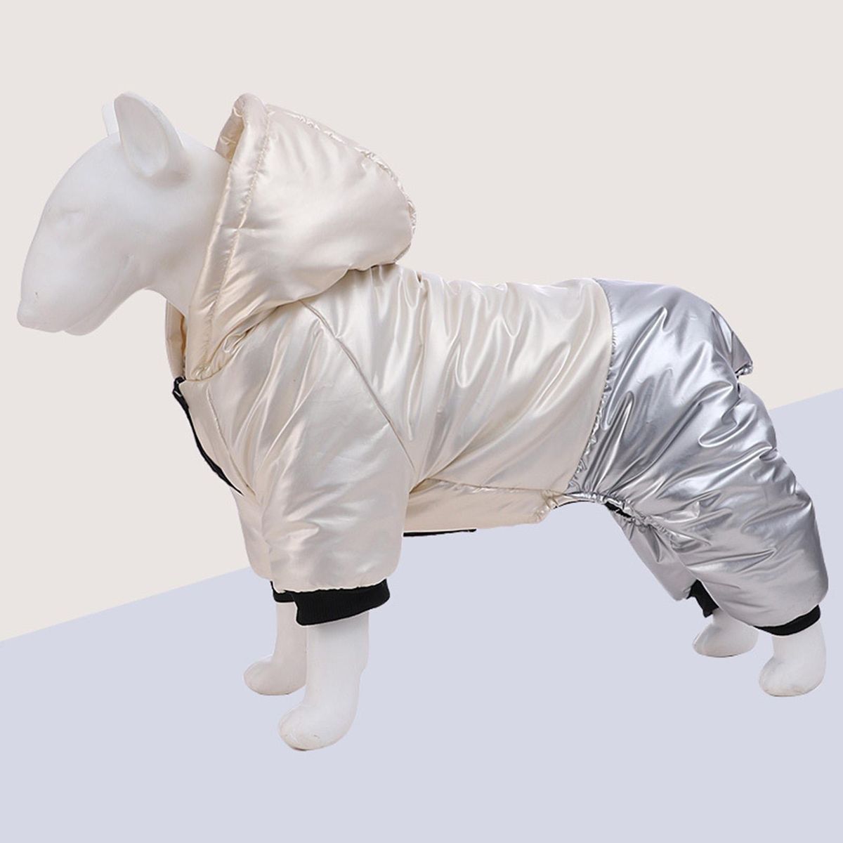 Pet Cotton Coat Pet Four-Legged Jumpsuit White
