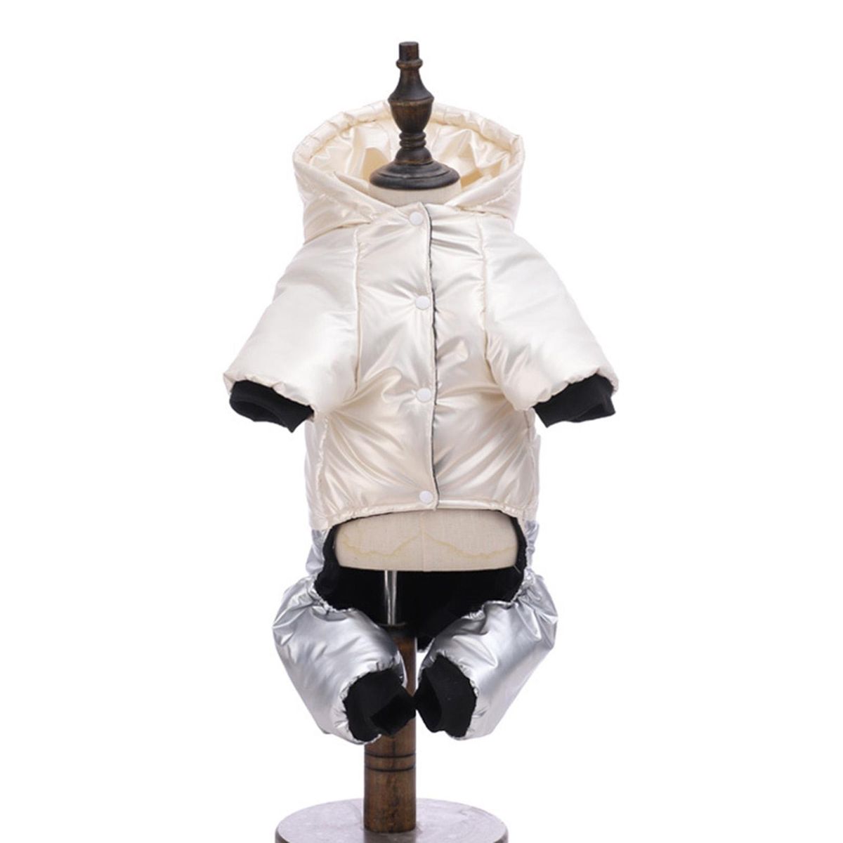 Pet Cotton Coat Pet Four-Legged Jumpsuit White