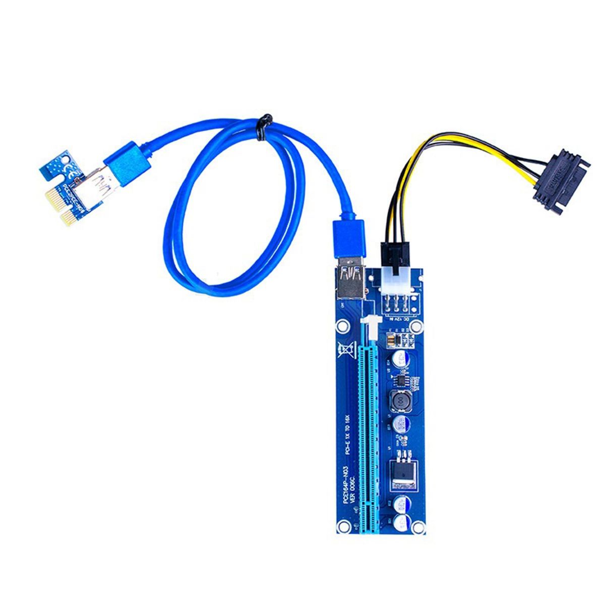 VER006S -E Riser Card  1X To 16X USB 3.0 For Bitcoin Miner 6pin