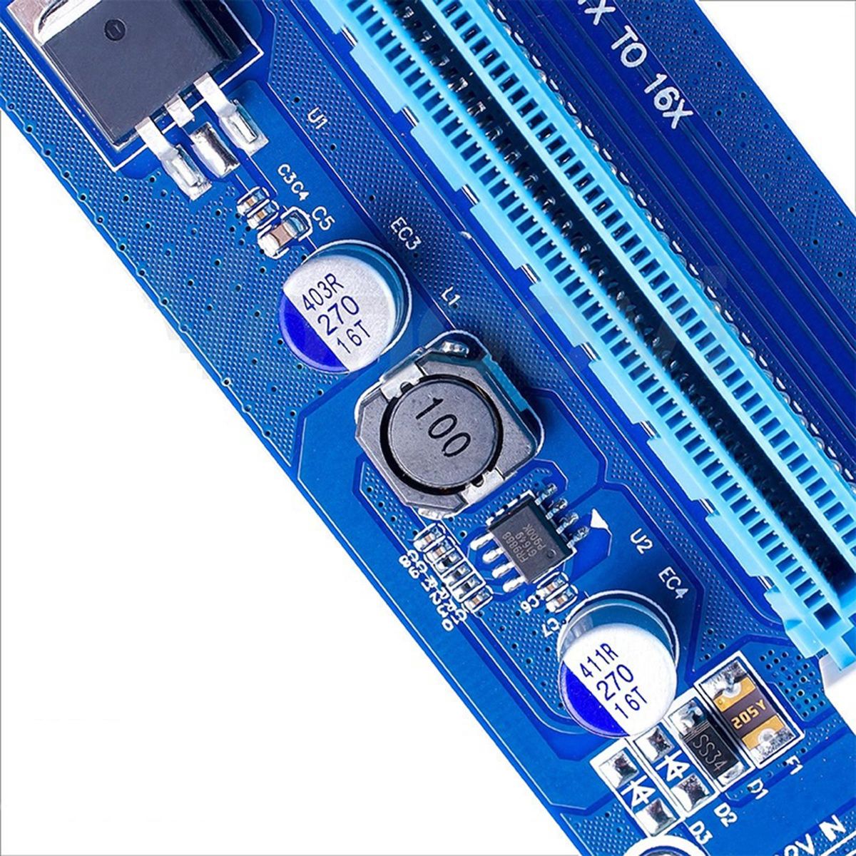 VER006S -E Riser Card  1X To 16X USB 3.0 For Bitcoin Miner 6pin