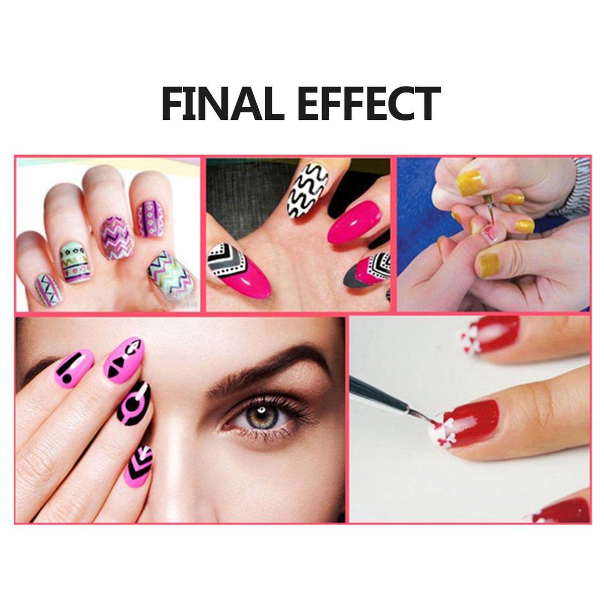 3Pcs Nail Pens Line Drawing Pen Painting Pen Flower Drawing