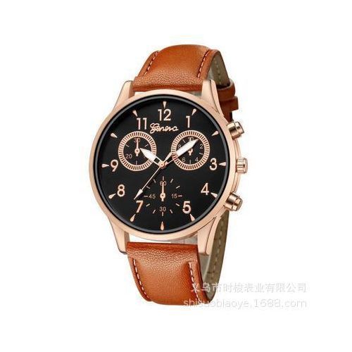 Men Leather Strap Fashionable Luxurious Men Business Elegant Wrist Watch