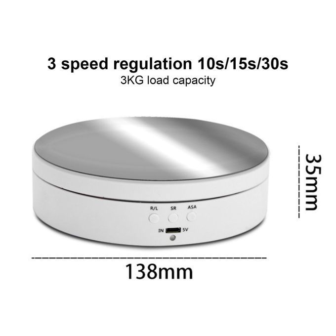 Electric Rotating Display Stand Mirror Surface 3 Speed