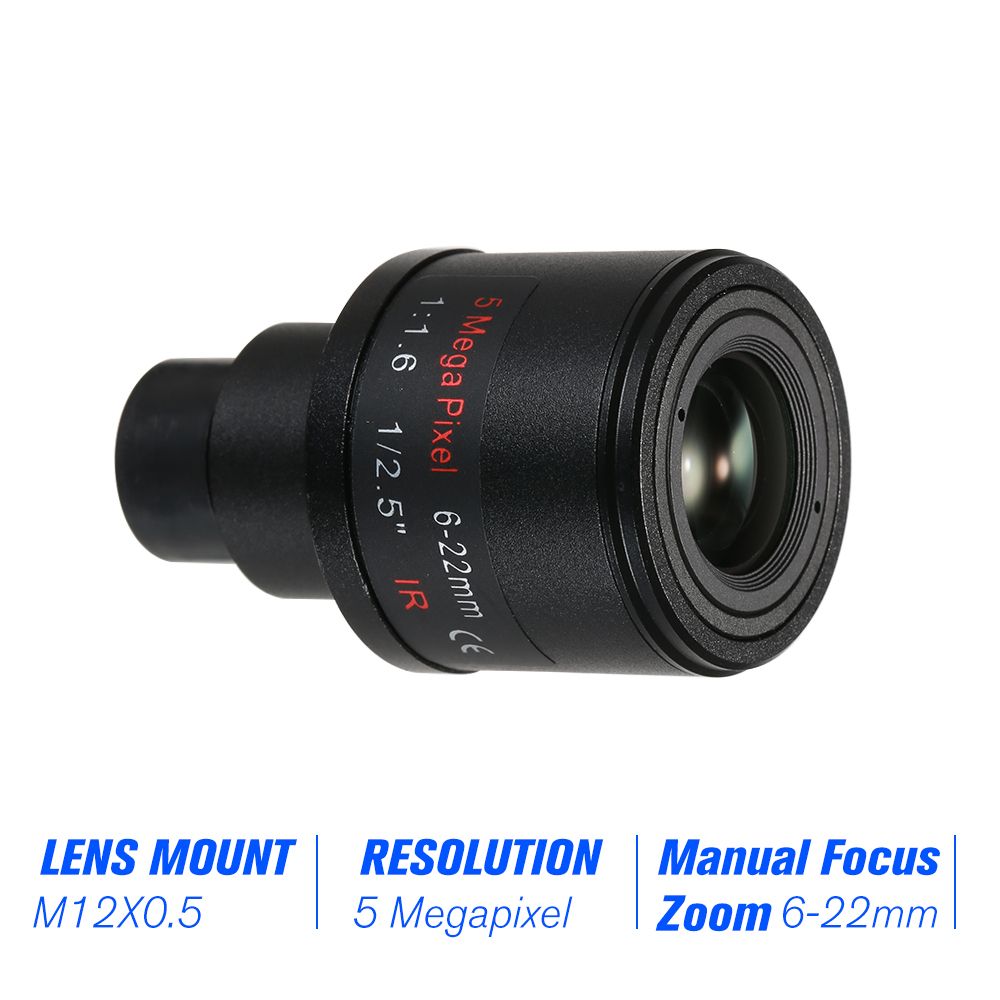 5.0 Megapixel Varifocal 6-22mm  Manual Focus Zoom 1/2.5"CCTV