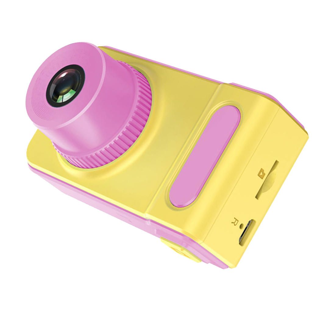 1080P HD Digital Anti-Drop Children Cute Camera Yellow + Pink