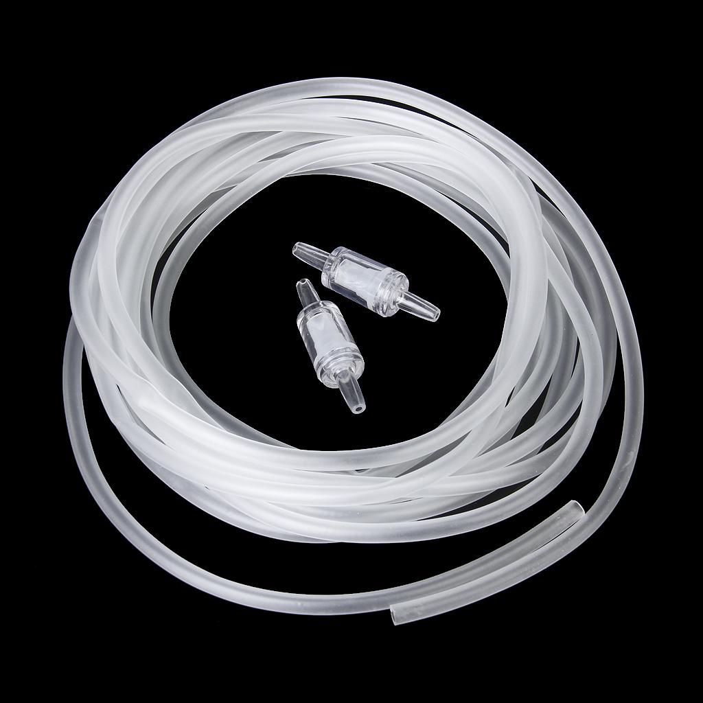 5M  Tube Hose Line Pump W Check Valve For Oxygen Aquarium   Air Pipe