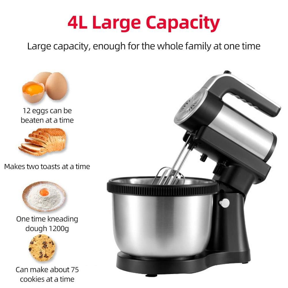 Egg Beater 5 Speed Household Electric Handheld Desktop 1000W High Power 4L Large Capacity Separate Kitchen Machine Whipping Cream Baking Mixer Automatic Whisk
