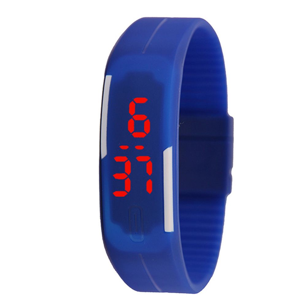 Sports Thin Strap LED Time Date Display Children-Dark Blue
