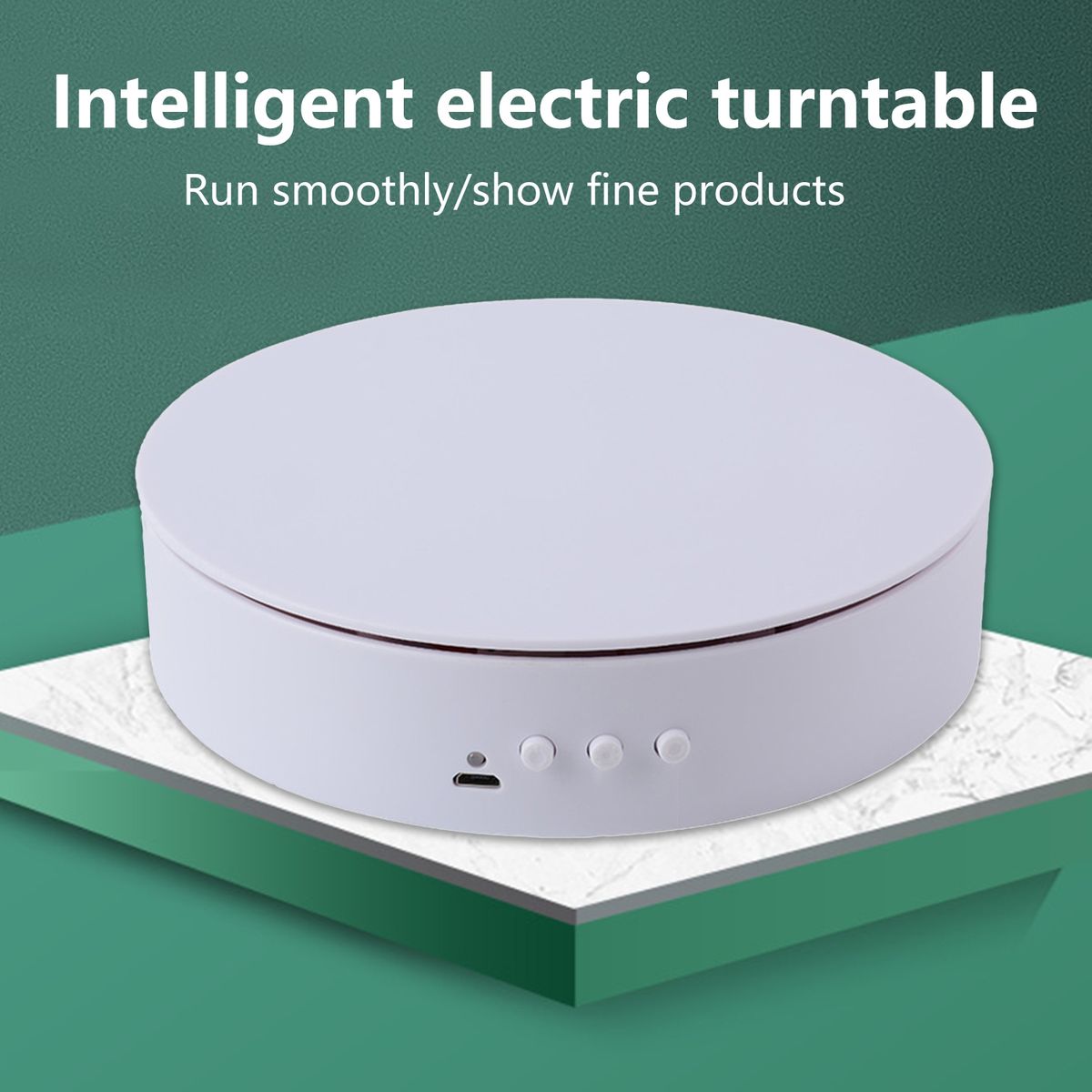 Rotating Display Holder Electric Rotating Turntable Jewelry Holder White