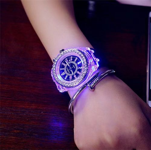 Glowing Colorful Flashing Watch Boys And Girls Fashion Watch