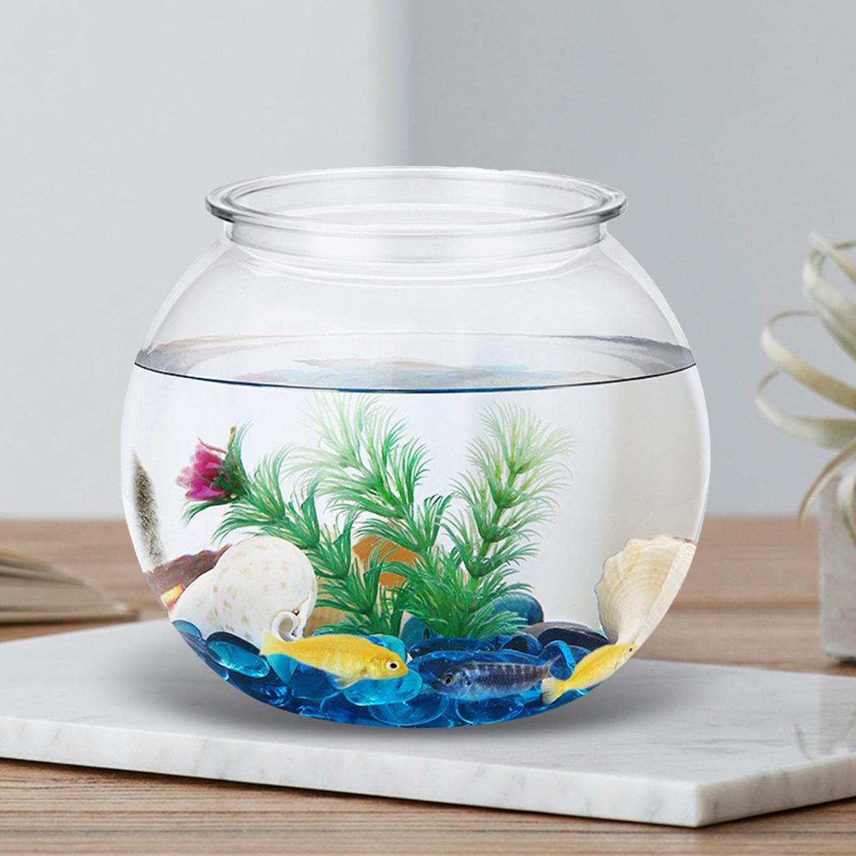 Round Vase Transparent DIY Fish Tank For Living Room Home