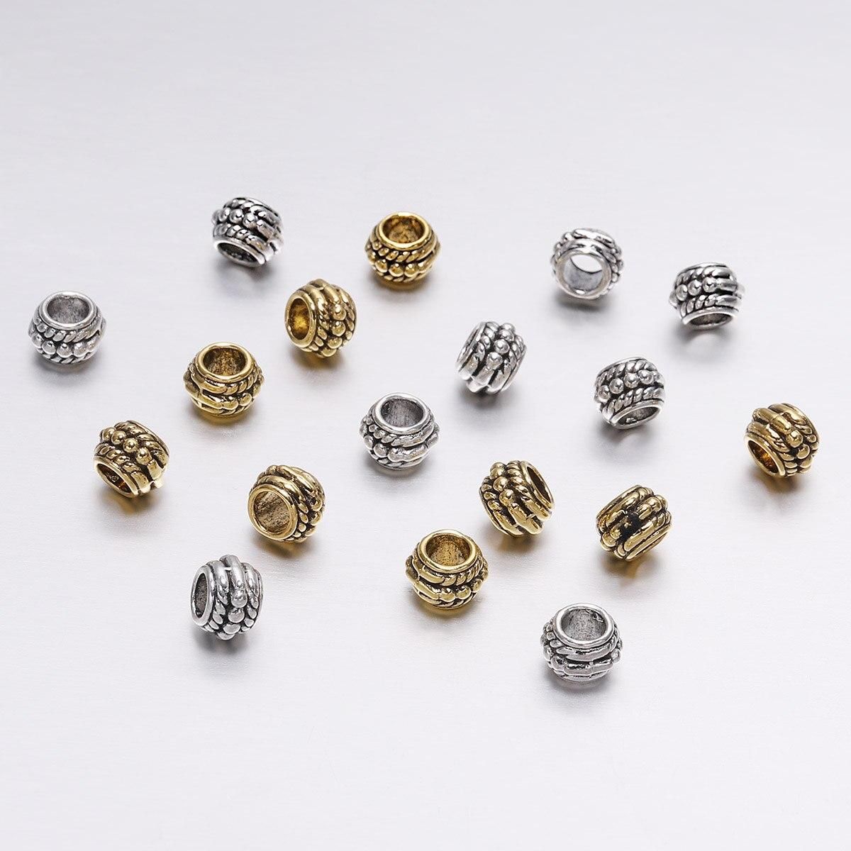 30pcs/lot 8mm Gold  Antique Plated Loose Spacer Bead For Jewelry Making Vintage Bracelet Beads Findings Handmade Supplies