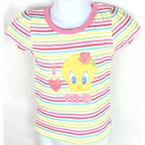 Looney Tunes I Love Me Striped Top-Multicolour