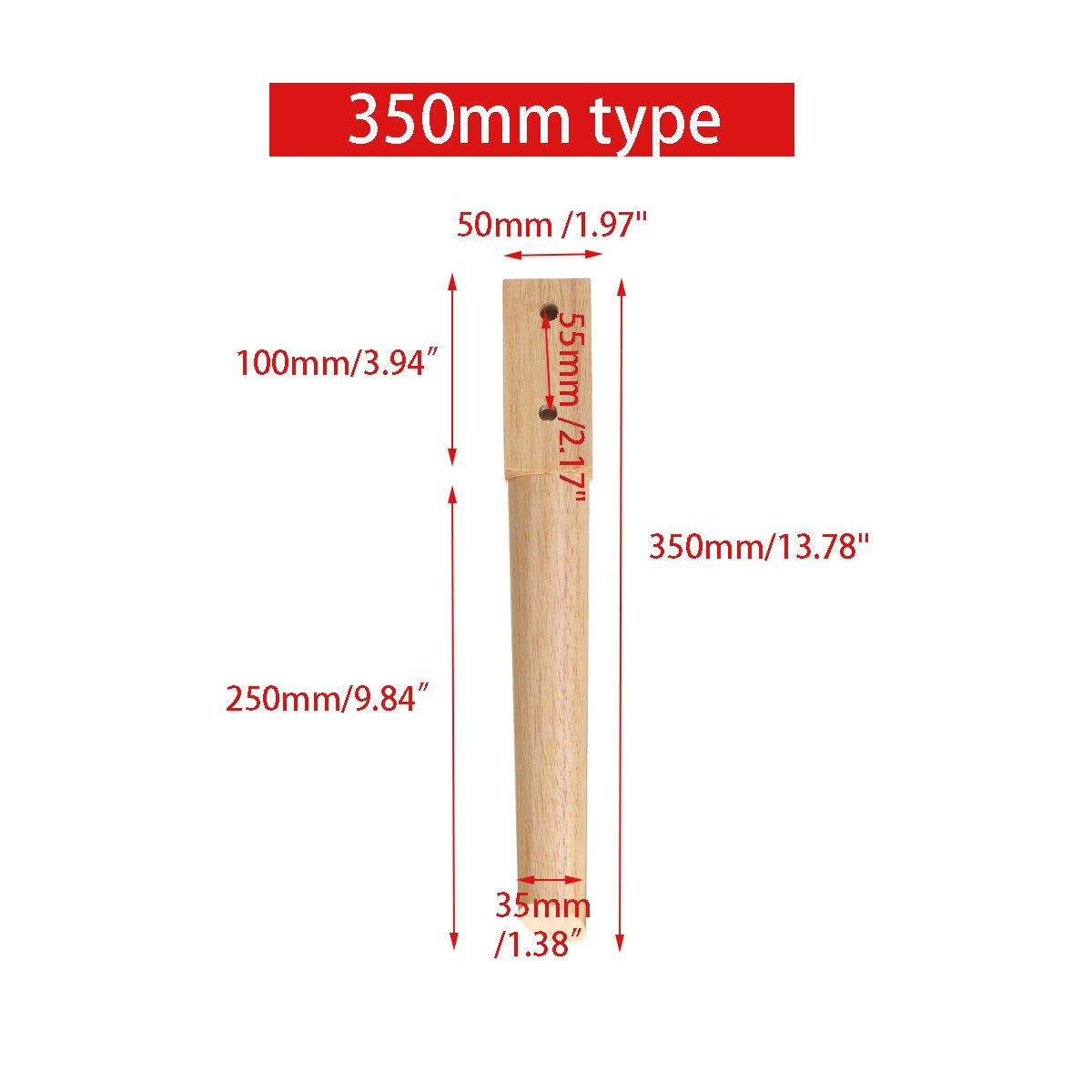 43/35cm 2pcs Rubber Wooden Furniture Legs Sofa Dinning Table Chair Stool Parts 35cm