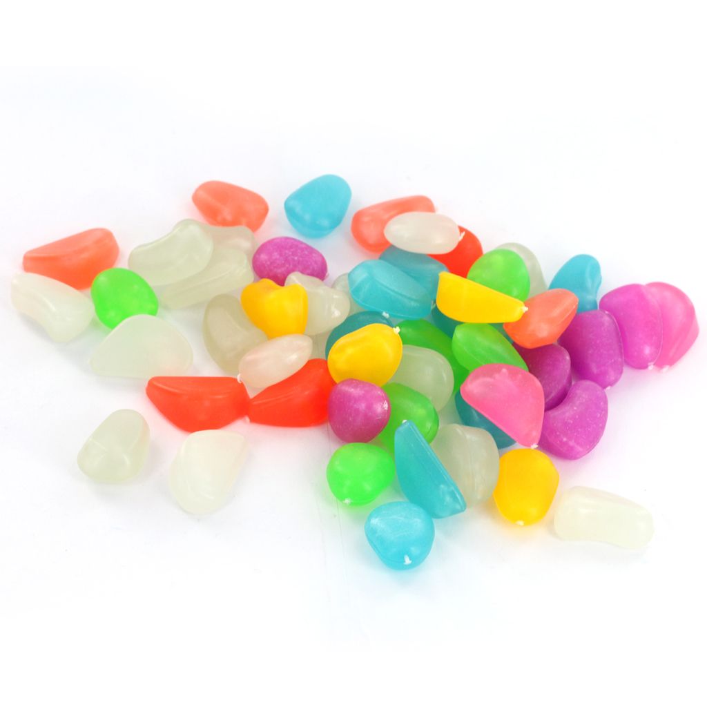 Plastic Glow In The Dark Stone Pebbles Aquarium Fish Tank Flower Pot