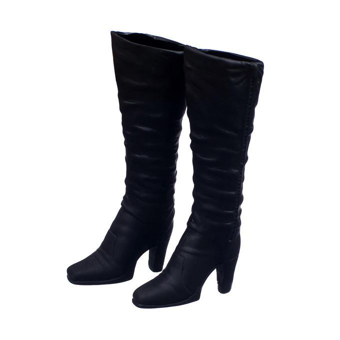 1/6 Female Knee High Shoes Boots For 12" Kumik Phicen  Body Black 3