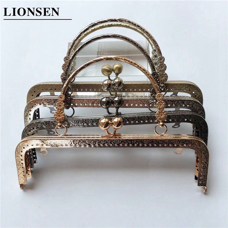 20CM Metal Purse Frame Handle Clutch Bag Accessories DIY Kiss Clasp Lock Bronze Eming