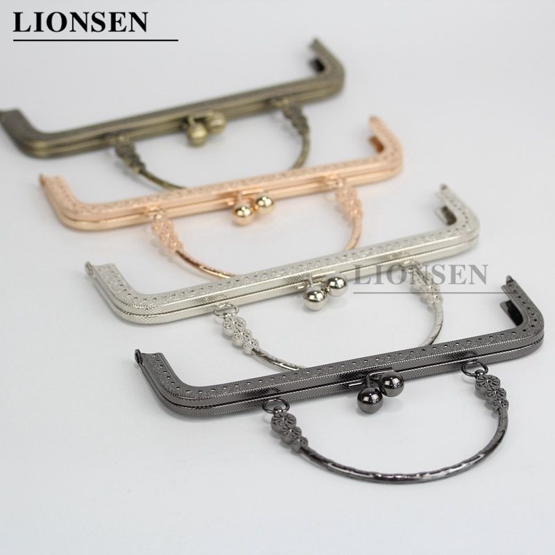 20CM Metal Purse Frame Handle Clutch Bag Accessories DIY Kiss Clasp Lock Bronze Eming