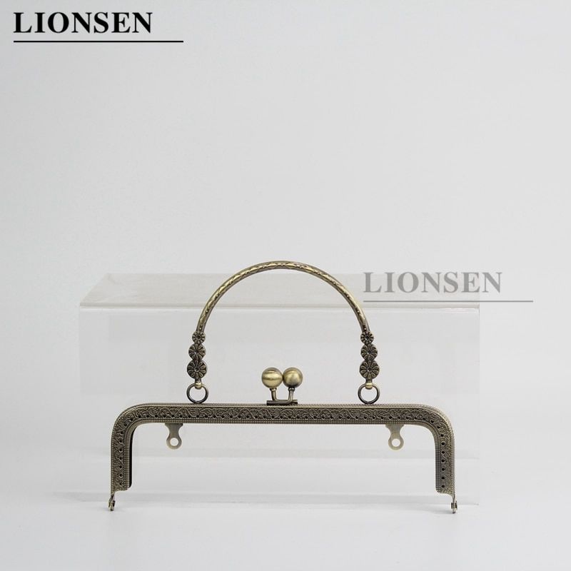 20CM Metal Purse Frame Handle Clutch Bag Accessories DIY Kiss Clasp Lock Bronze Eming