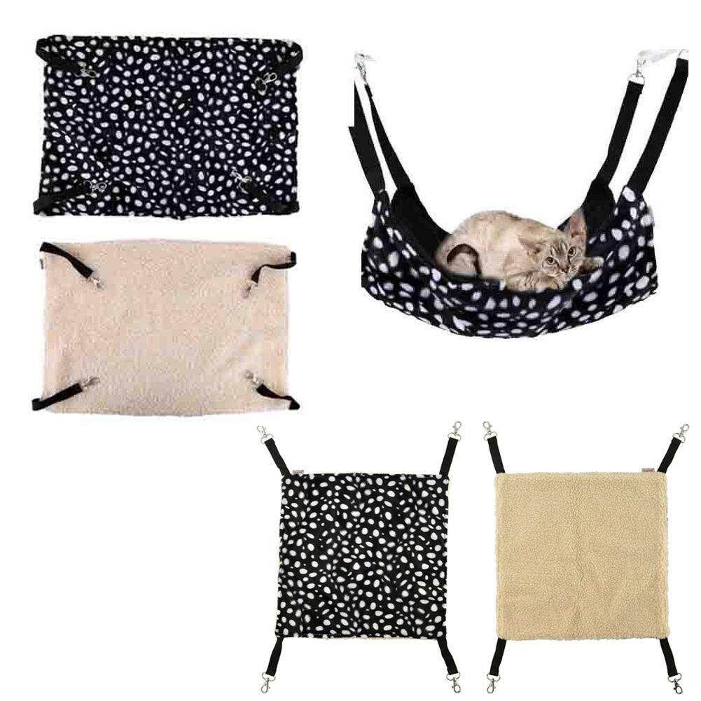 Warm Pet Animal Cat Kitty Hanging Ferret Hammock Polka Dot Design Bed Cage Pad Dots
