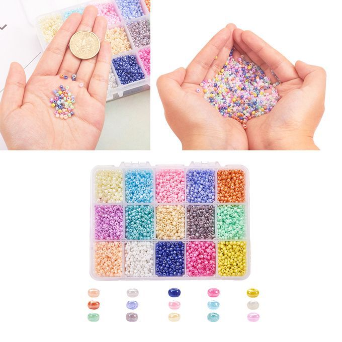 7500pcs 3mm Small Round Glass  Beads DIY Making Bracelet Necklace