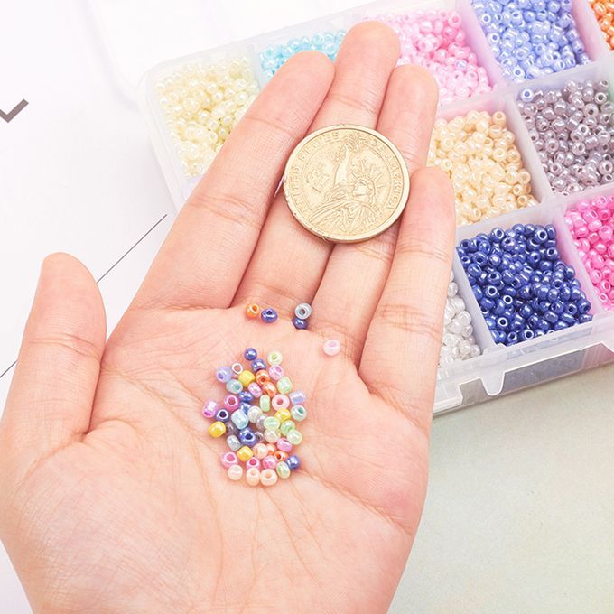 7500pcs 3mm Small Round Glass  Beads DIY Making Bracelet Necklace