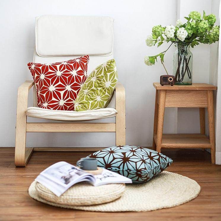 New Arrival Blue Geometric Decorative Cotton Linen Cushion Cover Grid Printed Sofa Throw Pillow Car Chair Home Decor Pillow Case # Red Red (red)