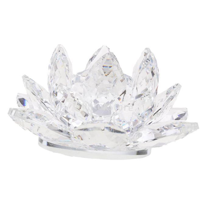 Crystal Figurine Collectibles Lotus Flower Model Wedding Clear