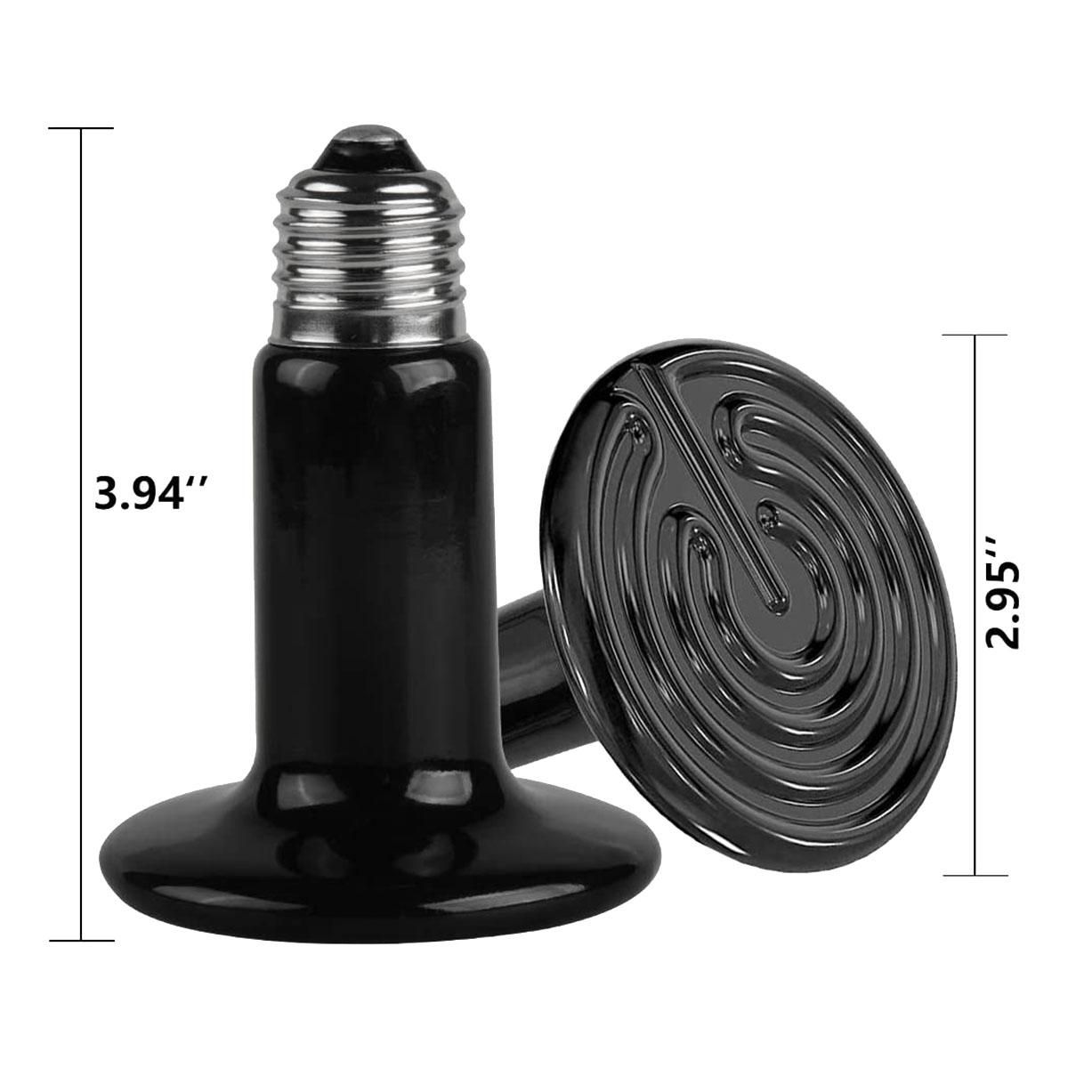 Ceramic Heater 150W Reptile Heater Light  Chicken Heater Light for Pet Brood Cage Lizard Turtle Black