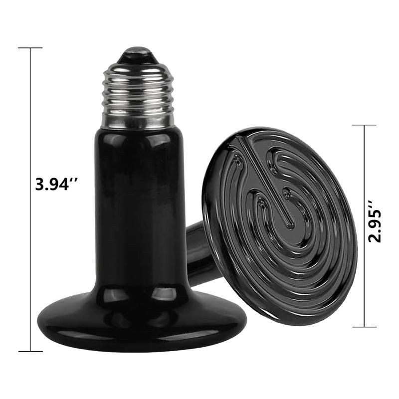 Ceramic Heater 150W Reptile Heater Light  Chicken Heater Light for Pet Brood Cage Lizard Turtle Black