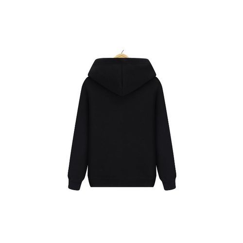 Men And Women Plain Quality Hoodie -Black