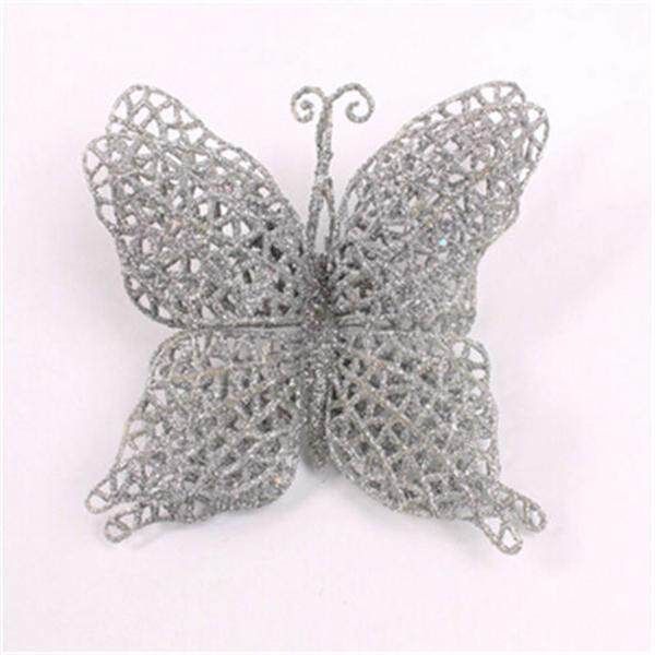 Christmas Tree Hanging House Decoration Hollow Plastic Butterfly Ornaments New Silvery