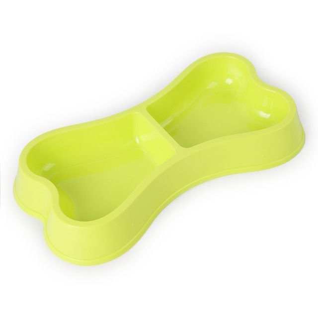 Plastic Dog Bowls Bone-shaped Candy Color Dog Feeder Eco-friendly Double-head Bowls
