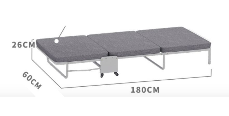 Foldable Mobile Bed  For Camping ,office And Home- Gray