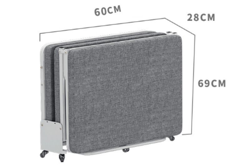 Foldable Mobile Bed  For Camping ,office And Home- Gray