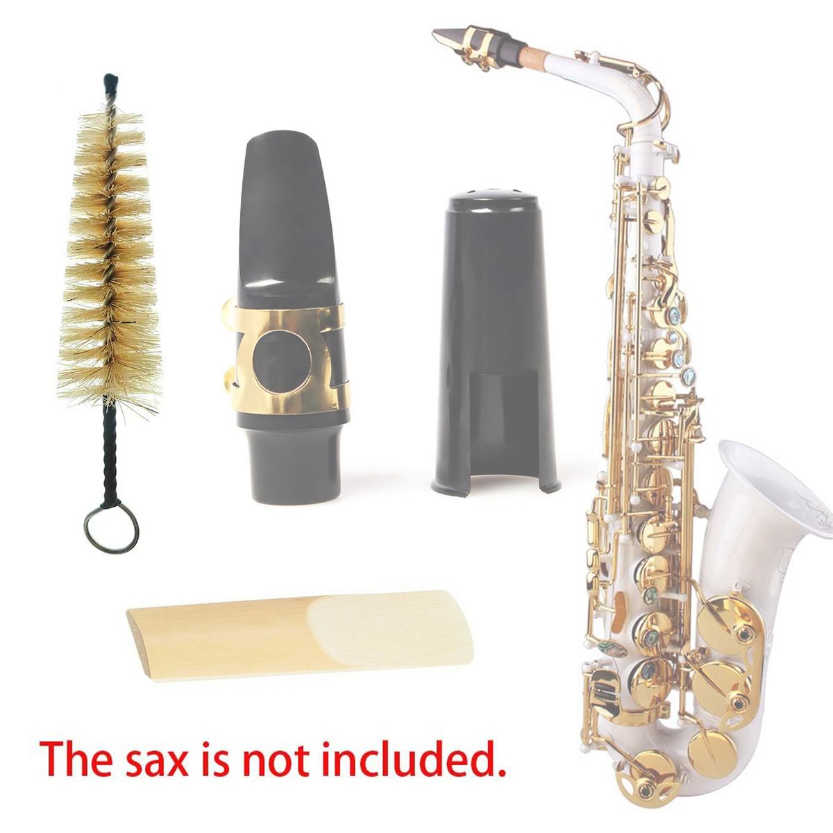 Mouthpiece Cleaning Brush Metal Handle Bristles Sax Trumpet